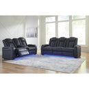  Manufacturer Color_Sapphire -- Fyne-Dyme 3660318 Power Reclining Loveseat with Console and Adjustable Headrest IMAGE 16