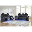  Manufacturer Color_Sapphire -- Fyne-Dyme 3660318 Power Reclining Loveseat with Console and Adjustable Headrest IMAGE 19