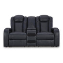  Manufacturer Color_Sapphire -- Fyne-Dyme 3660318 Power Reclining Loveseat with Console and Adjustable Headrest IMAGE 3