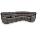  Manufacturer Color_Slate -- Signature Design by Ashley Next Gen DuraPella Power Reclining Leather Look 5 pc Sectional IMAGE 1
