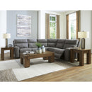  Manufacturer Color_Slate -- Signature Design by Ashley Next Gen DuraPella Power Reclining Leather Look 5 pc Sectional IMAGE 5