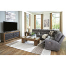  Manufacturer Color_Slate -- Signature Design by Ashley Next Gen DuraPella Power Reclining Leather Look 6 pc Sectional IMAGE 6