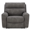  Manufacturer Color_Slate -- Signature Design by Ashley Next Gen DuraPella Power Leather Look Recliner IMAGE 4