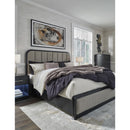  Size_King  -- Rowanbeck B821B4 King Upholstered Panel Bed IMAGE 10