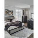  Size_California King  -- Rowanbeck B821B5 California King Upholstered Panel Bed IMAGE 11