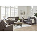  Manufacturer Color_Umber  -- Benchcraft Barlin Mills Stationary Leather Look Loveseat IMAGE 14