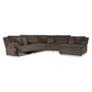  Manufacturer Color_Chocolate  -- Signature Design by Ashley Top Tier Reclining Fabric 6 pc Sectional IMAGE 2