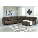  Manufacturer Color_Chocolate  -- Signature Design by Ashley Top Tier Reclining Fabric 6 pc Sectional IMAGE 4