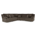  Manufacturer Color_Chocolate -- Signature Design by Ashley Top Tier Reclining Fabric 5 pc Sectional IMAGE 1
