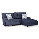  Manufacturer Color_Navy --  Acklen Place 93607S4 3 pc Power Reclining Sectional Sofa with Chaise IMAGE 2