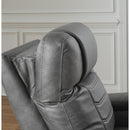  Manufacturer Color_Slate -- Signature Design by Ashley Schooner Rocks Power Leather Look Recliner IMAGE 10