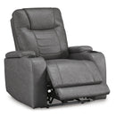  Manufacturer Color_Slate -- Signature Design by Ashley Schooner Rocks Power Leather Look Recliner IMAGE 2