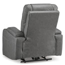  Manufacturer Color_Slate -- Signature Design by Ashley Schooner Rocks Power Leather Look Recliner IMAGE 5