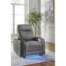  Manufacturer Color_Slate -- Signature Design by Ashley Schooner Rocks Power Leather Look Recliner IMAGE 6