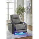  Manufacturer Color_Slate -- Signature Design by Ashley Schooner Rocks Power Leather Look Recliner IMAGE 7