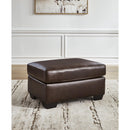  Manufacturer Color_Dark Brown -- Signature Design by Ashley Santorine Leather Match Ottoman IMAGE 4