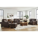  Manufacturer Color_Dark Brown -- Signature Design by Ashley Santorine Leather Match Ottoman IMAGE 9