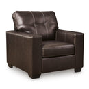  Manufacturer Color_Dark Brown -- Signature Design by Ashley Santorine Stationary Leather Match Chair IMAGE 1