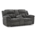  Manufacturer Color_Graphite -- Signature Design by Ashley Frohn Reclining Fabric Loveseat with Console IMAGE 1