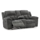  Manufacturer Color_Graphite -- Signature Design by Ashley Frohn Reclining Fabric Loveseat with Console IMAGE 2