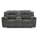  Manufacturer Color_Graphite -- Signature Design by Ashley Frohn Reclining Fabric Loveseat with Console IMAGE 3