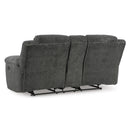  Manufacturer Color_Graphite -- Signature Design by Ashley Frohn Reclining Fabric Loveseat with Console IMAGE 5