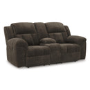  Manufacturer Color_Chocolate -- Frohn 3740794 Double Reclining Loveseat with Console IMAGE 1