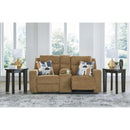  Manufacturer Color_Honey  -- Signature Design by Ashley Kanlow Reclining Fabric Loveseat with Console IMAGE 6