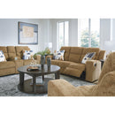  Manufacturer Color_Honey  -- Signature Design by Ashley Kanlow Reclining Fabric Loveseat with Console IMAGE 9