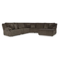  Manufacturer Color_Chocolate -- Signature Design by Ashley Top Tier Reclining Fabric 6 pc Sectional IMAGE 1