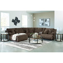  Manufacturer Color_Chocolate  -- Signature Design by Ashley Top Tier Reclining Fabric 6 pc Sectional IMAGE 5