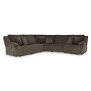  Manufacturer Color_Chocolate  -- Signature Design by Ashley Top Tier Reclining Fabric 5 pc Sectional IMAGE 1