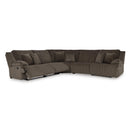  Manufacturer Color_Chocolate  -- Signature Design by Ashley Top Tier Reclining Fabric 5 pc Sectional IMAGE 3
