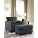  Manufacturer Color_Slate  -- Signature Design by Ashley Altari Stationary Fabric Chair with Ottoman IMAGE 1