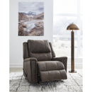  Manufacturer Color_Walnut -- Signature Design by Ashley Lixtowel Rocker Leather Look Recliner IMAGE 8