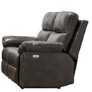  Minhas Furniture Power Reclining Leather Look Loveseat 8257 Power Reclining Loveseat - Carbon IMAGE 1