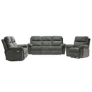  Minhas Furniture Power Reclining Fabric Loveseat 8257 Power Reclining Loveseat - Pewter IMAGE 2