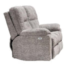  Minhas Furniture Power Reclining Fabric Loveseat 8257 Power Reclining Loveseat - Light Grey IMAGE 1