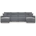  Manufacturer Color_Salt and Pepper -- Signature Design by Ashley ModMax II Power Reclining Fabric 4 pc Sectional IMAGE 1