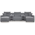  Manufacturer Color_Salt and Pepper -- Signature Design by Ashley ModMax II Power Reclining Fabric 5 pc Sectional IMAGE 1