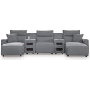 Manufacturer Color_Salt and Pepper -- Signature Design by Ashley ModMax II Power Reclining Fabric 5 pc Sectional IMAGE 1