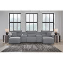  Manufacturer Color_Salt and Pepper -- Signature Design by Ashley ModMax II Power Reclining Fabric 5 pc Sectional IMAGE 5