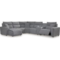  Manufacturer Color_Salt and Pepper -- Signature Design by Ashley ModMax II Power Reclining Fabric 6 pc Sectional IMAGE 1