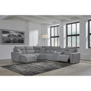  Manufacturer Color_Salt and Pepper -- Signature Design by Ashley ModMax II Power Reclining Fabric 6 pc Sectional IMAGE 5