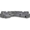  Manufacturer Color_Salt and Pepper -- Signature Design by Ashley ModMax II Power Reclining Fabric 7 pc Sectional IMAGE 1