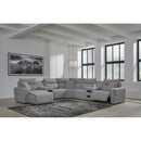  Manufacturer Color_Salt and Pepper -- Signature Design by Ashley ModMax II Power Reclining Fabric 7 pc Sectional IMAGE 6