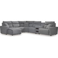  Manufacturer Color_Salt and Pepper -- Signature Design by Ashley ModMax II Reclining Fabric 6 pc Sectional IMAGE 1