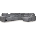  Manufacturer Color_Salt and Pepper -- Signature Design by Ashley ModMax II Power Reclining Fabric 6 pc Sectional IMAGE 1