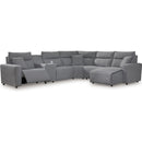  Manufacturer Color_Salt and Pepper -- Signature Design by Ashley ModMax II Power Reclining Fabric 6 pc Sectional IMAGE 1