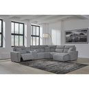  Manufacturer Color_Salt and Pepper -- Signature Design by Ashley ModMax II Power Reclining Fabric 6 pc Sectional IMAGE 5